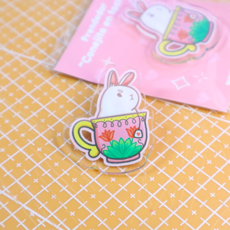 Prendedor Conejo en taza de té 🐰☕