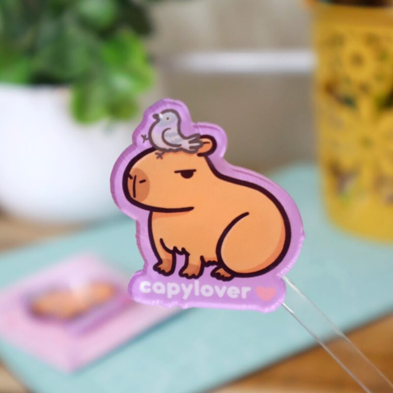 Prendedor Capybara con Paloma 🐦