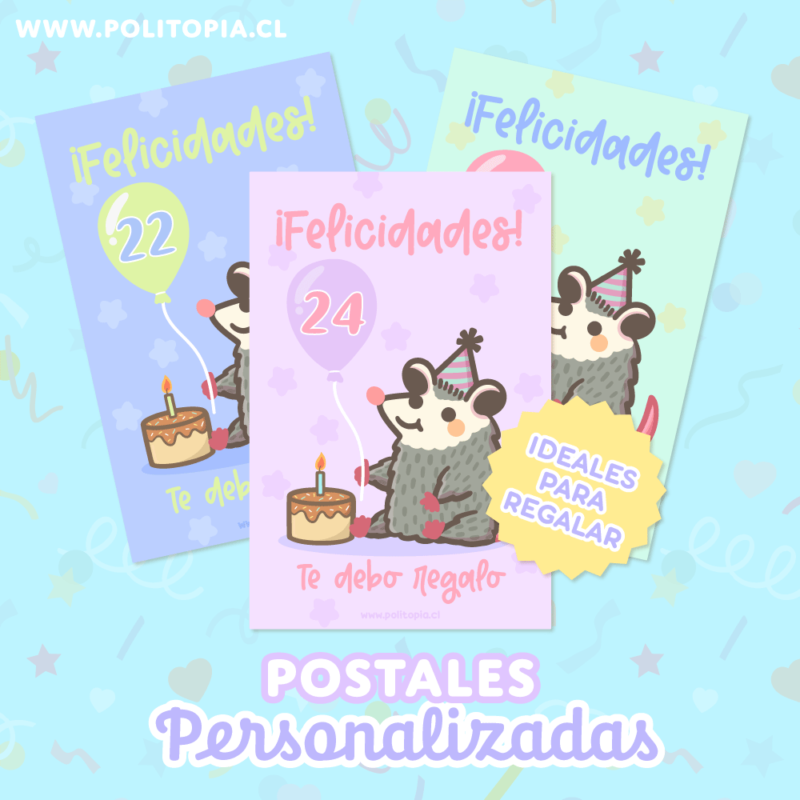 Postal de Felicidades Zarigüeya🎂🎈