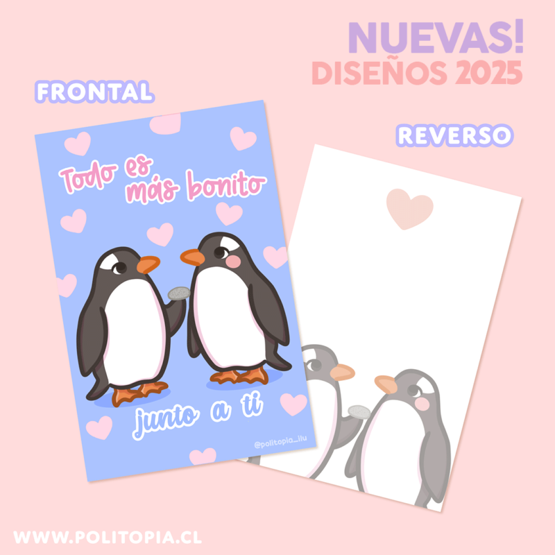 Tarjetas Amorosas Pingüinos🐧💛