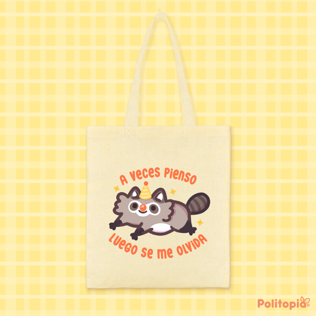 Totebag Pienso y se me olvida 🦝