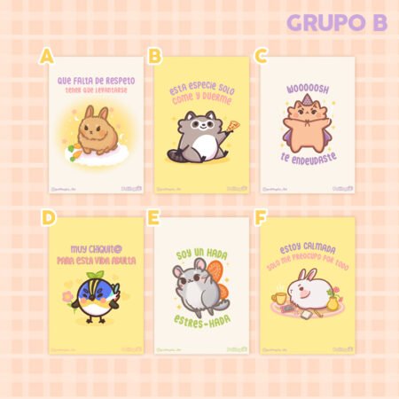 Postal decorativa ilustrada Grupo B