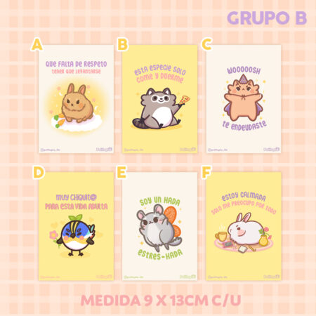 Postal decorativa ilustrada Grupo B