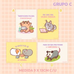 Postal decorativa ilustrada Grupo C