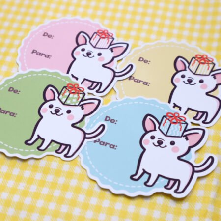 Set etiquetas para regalo adhesivas chihuahua