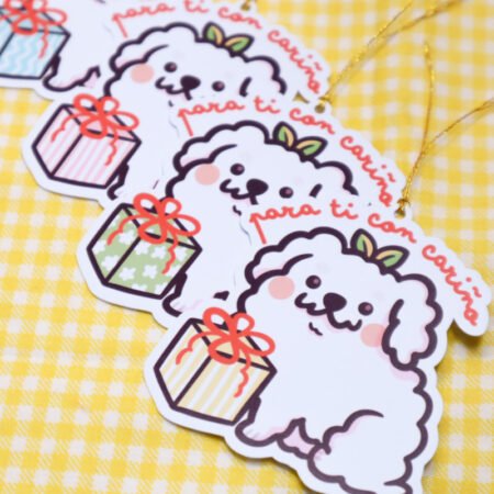 Etiquetas de regalo colgantes poodle